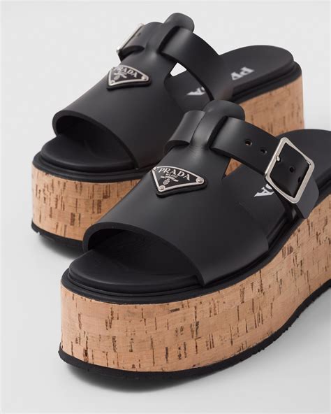 prada milano vitello platform heels|prada wedge sandals.